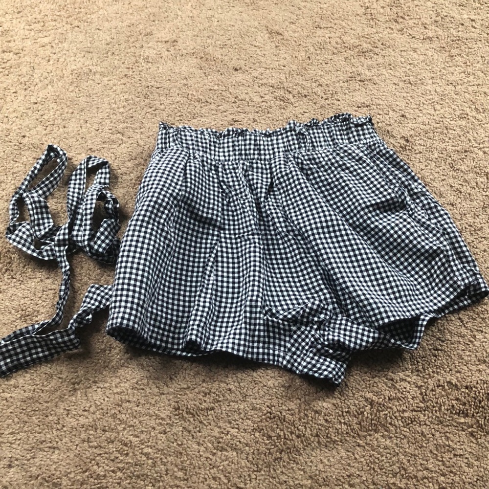paper bag gingham shorts